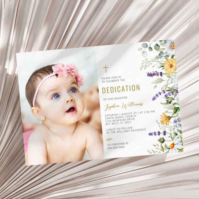 Chamomile & Eucalyptus Photo Dedication Invitation (Creator Uploaded)