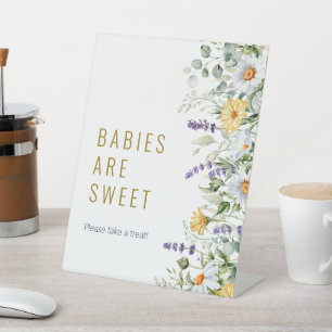 Chamomile & Eucalyptus Shower Babies are Sweet Pedestal Sign