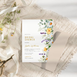 Chamomile & Eucalyptus Wildflowers Bridal Shower Invitation