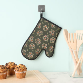 Chamomile floral design oven mitt