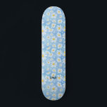Chamomile Flower Blue & Name or Text Skateboard<br><div class="desc">Stand out with this unique chamomile flower blue print skateboard.  Complete with your name or text.</div>