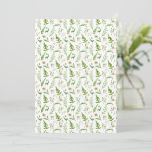 Chamomile Flower Botanical Rustic Pattern Holiday Card