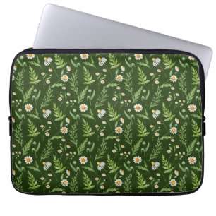 Chamomile Flower Botanical Rustic Pattern Laptop Sleeve