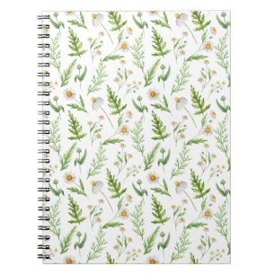 Chamomile Flower Botanical Rustic Pattern Notebook