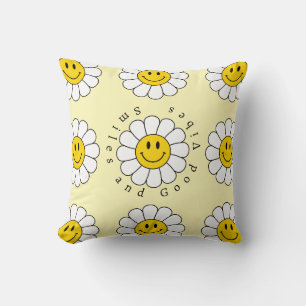 Chamomile Flower Funny Cute Trendy Floral Design Cushion