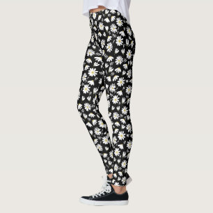 chamomile flower pattern leggings