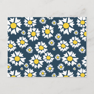 Chamomile flower pattern postcard