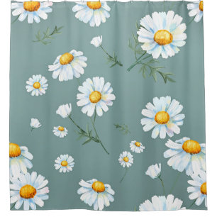 Chamomile Flower Pattern Shower Curtain
