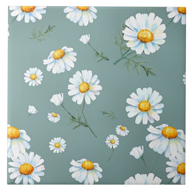 Chamomile Flower Pattern Tile (Front)