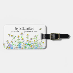 Chamomile Flowers Herbs Honey Bee Luggage Tag