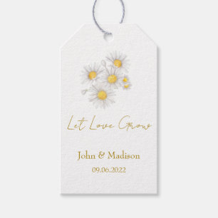 Chamomile Let love grow wedding seed Gift Tags