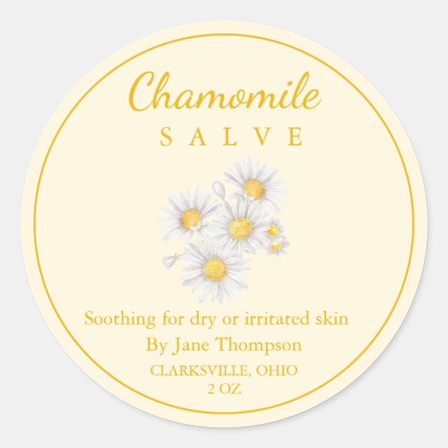 Chamomile Salve / balm Label (Front)