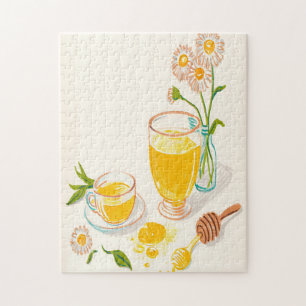 Chamomile Serenity – Tea & Honey Jigsaw Puzzle