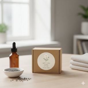 Chamomile Sprig - Soft Cream Classic Round Sticker