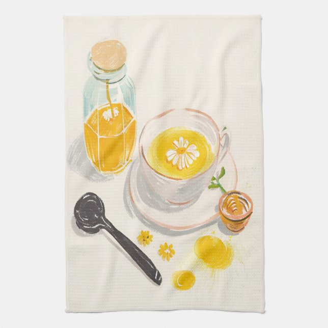 Chamomile Tea & Honey Kitchen Towels (Vertical)
