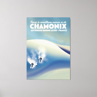 Chamonix - Auvergne-Rhône-Alpes France ski poster Canvas Print