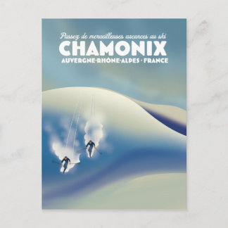 Chamonix - Auvergne-Rhône-Alpes France ski poster Postcard
