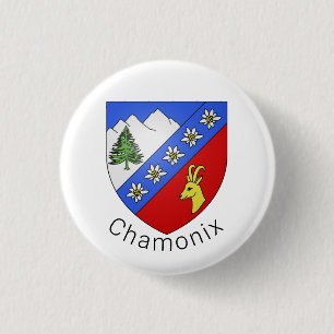 Chamonix coat of arms 3 cm round badge