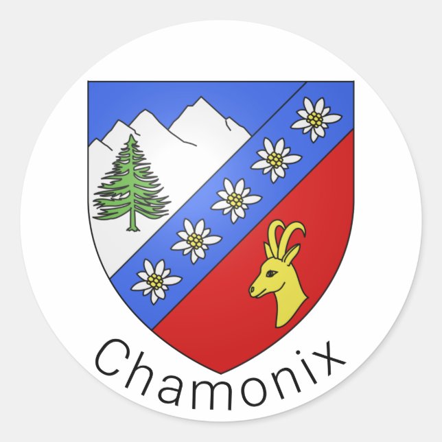 Chamonix coat of arms classic round sticker (Front)