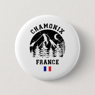Chamonix France Alps Ski Resort Alpine Skiing Fren 6 Cm Round Badge