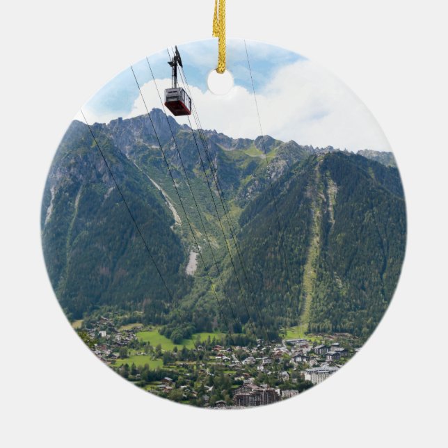 Chamonix - France Ceramic Tree Decoration (Back)