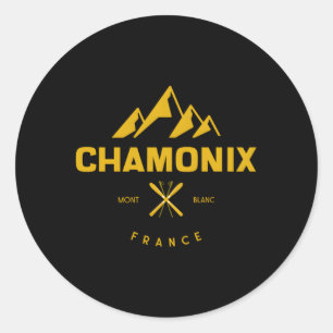 Chamonix France Classic Round Sticker
