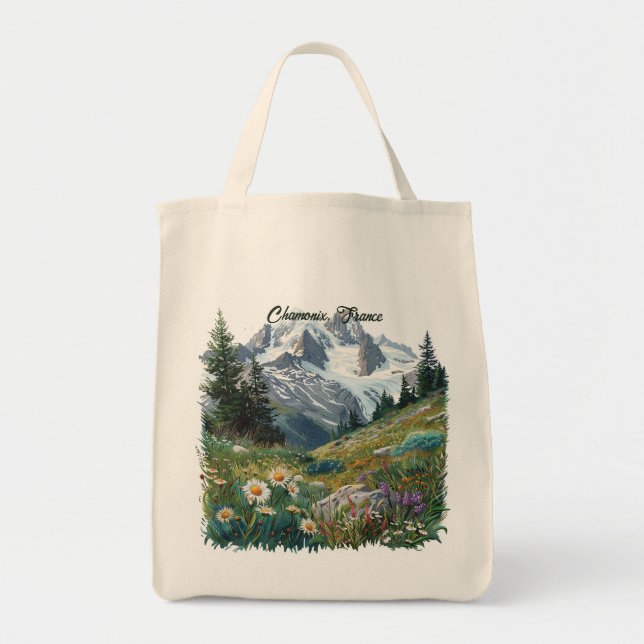 Chamonix, France: Iconic Destinations Tote Bag (Front)