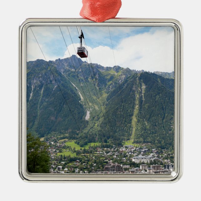 Chamonix - France Metal Tree Decoration (Front)