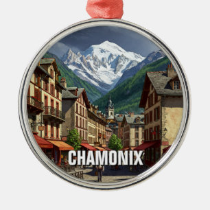 Chamonix France Mont Blanc Metal Tree Decoration