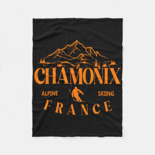Chamonix France Ski Resort Alpine Skiing French Al Fleece Blanket