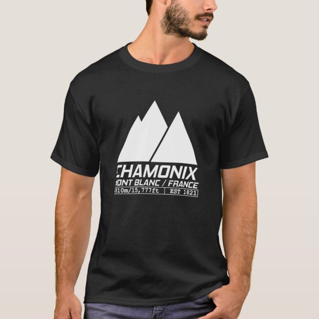Chamonix France Ski Resort Mont Blanc Skiing  Esse T-Shirt (Front)
