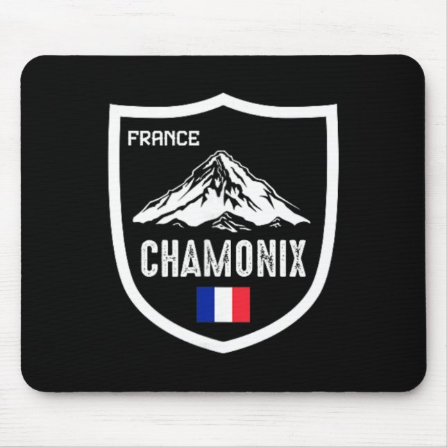 Chamonix France Ski Resort Skiing Mountain French  Mouse Mat (Front)