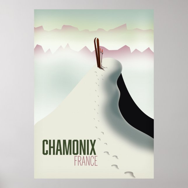 Chamonix France ski travel poster (Front)
