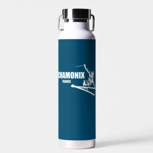 Chamonix France Skier Water Bottle