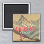 Chamonix France Vintage Mont Blanc Skiing 1950s Magnet<br><div class="desc">Chamonix France Mountain souvenir Skiing Vintage Design. Chamonix France. This Vintage design makes a great Christmas or Birthday gift for fans of Chamonix mountain. The retro vintage design is a perfect gift for skiing lovers in the France mountains.</div>