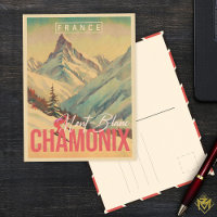 Chamonix France Vintage Mont Blanc Skiing