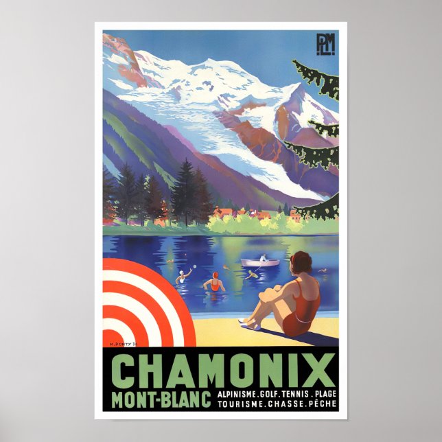 Chamonix France vintage travel Poster (Front)