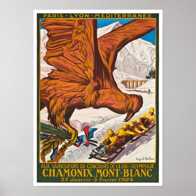 Chamonix France vintage travel Poster (Front)