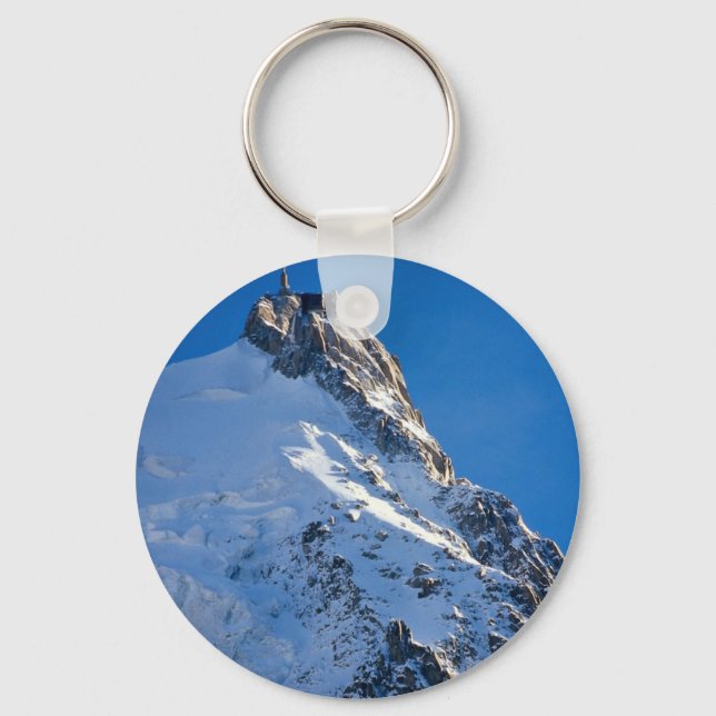 Chamonix from Aiguille de Midi, Mont Blanc, France Key Ring (Front)