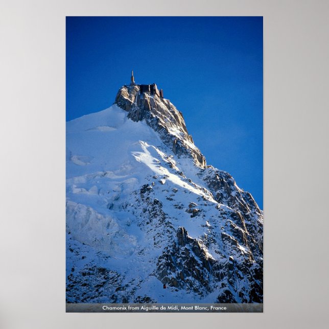 Chamonix from Aiguille de Midi, Mont Blanc, France Poster (Front)