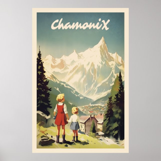 Chamonix, Mont Blan, Ski  Poster (Front)