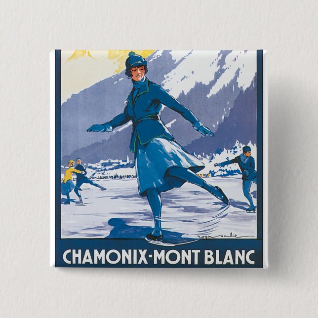 Chamonix-Mont Blanc 15 Cm Square Badge (Front)