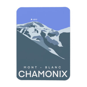 Chamonix, Mont-Blanc, digitally drawn, souvenir  Magnet