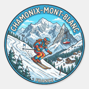 Chamonix Mont Blanc France Classic Round Sticker
