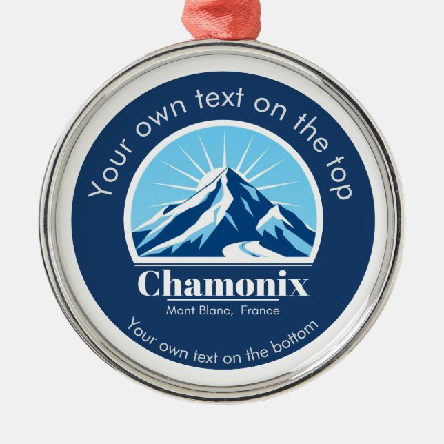 Chamonix Mont Blanc France medal  Metal Tree Decoration (Front)
