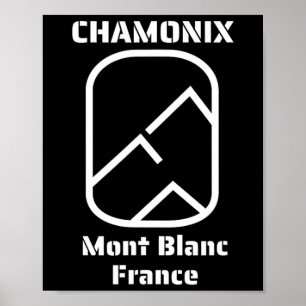 Chamonix Mont Blanc France Skiing Snowboarding Poster