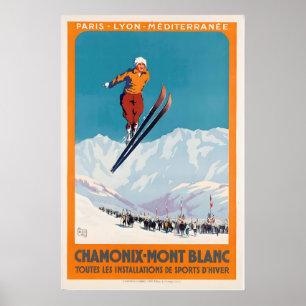 Chamonix-Mont Blanc Oberland Winter Sport France Poster