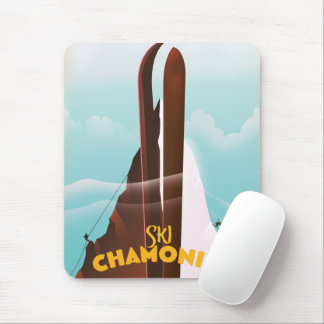 Chamonix-Mont-Blanc Ski poster Mouse Mat