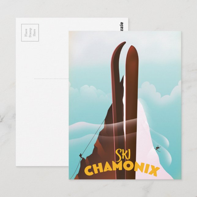 Chamonix-Mont-Blanc Ski poster Postcard (Front/Back)