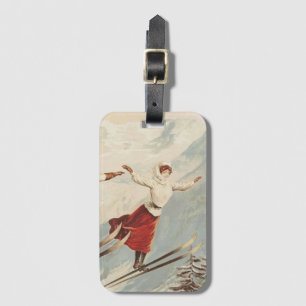 Chamonix Mont Blanc Vintage French Ski Luggage Tag